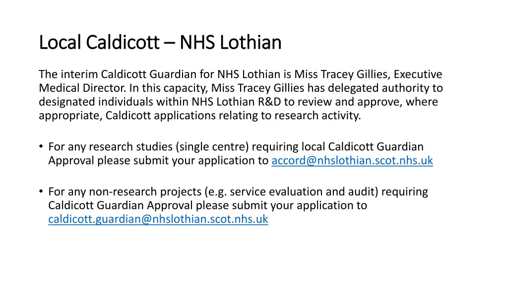 local caldicott local caldicott nhs lothian