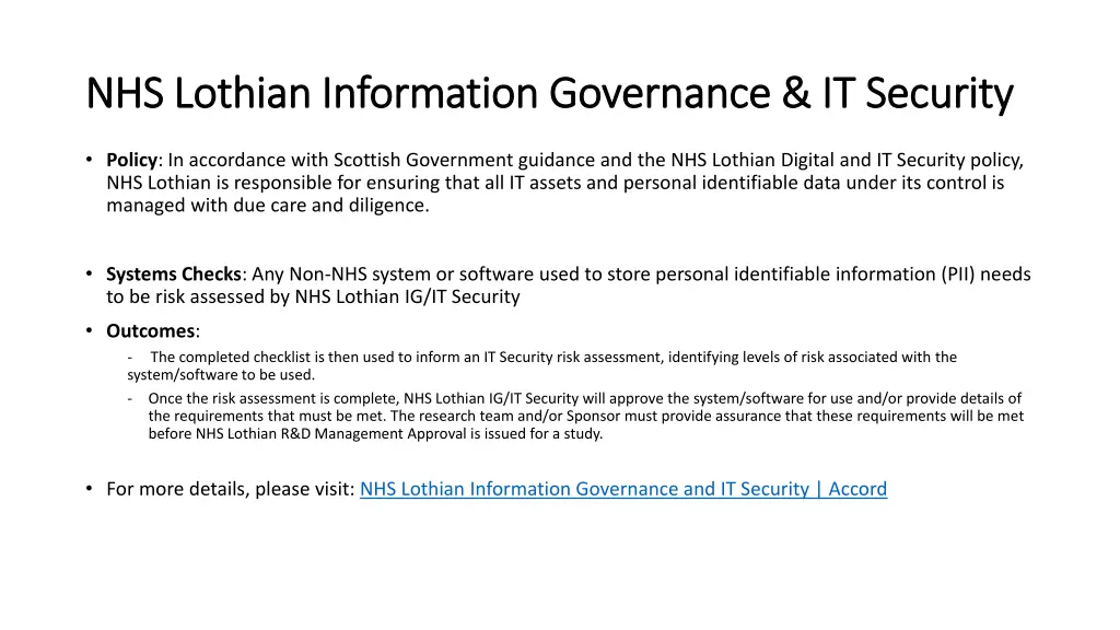 nhs lothian information governance it security