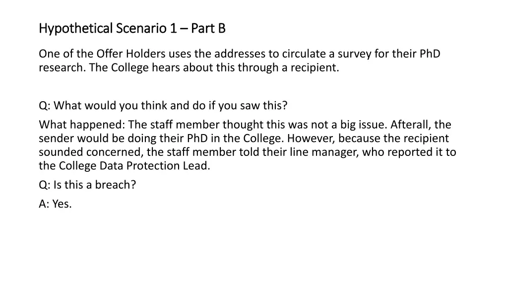 hypothetical scenario 1 hypothetical scenario 1