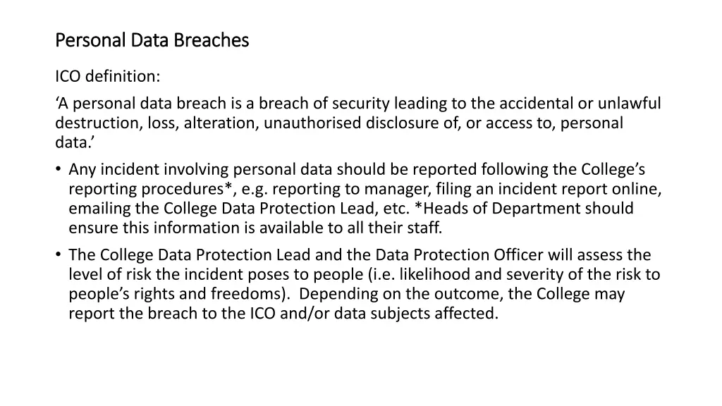 personal data breaches personal data breaches