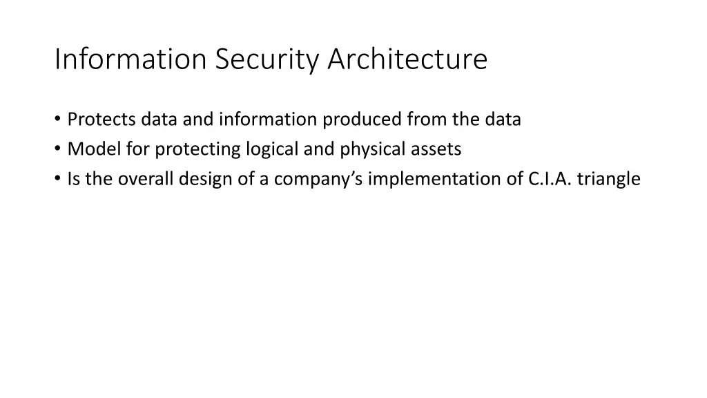information security architecture
