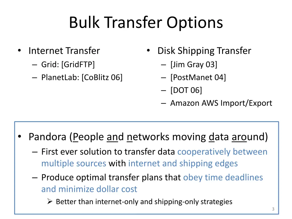 bulk transfer options