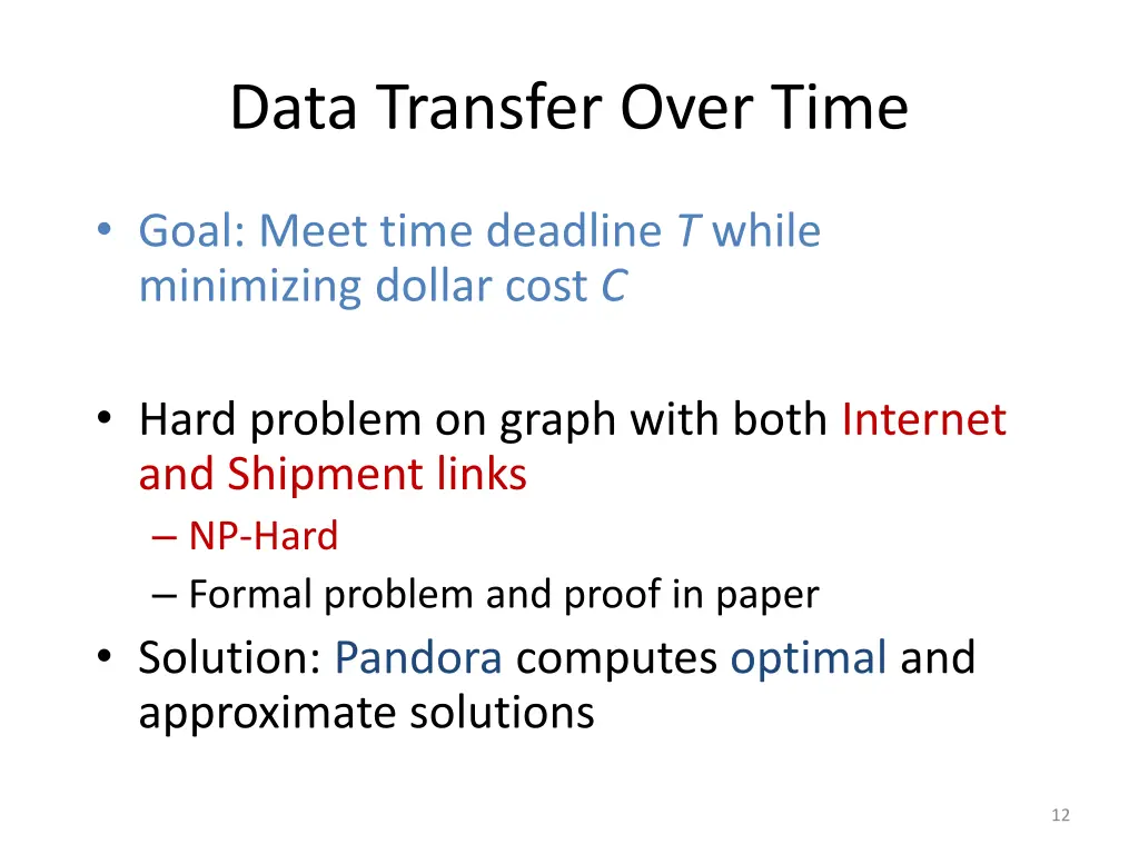 data transfer over time