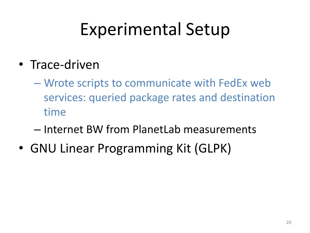experimental setup
