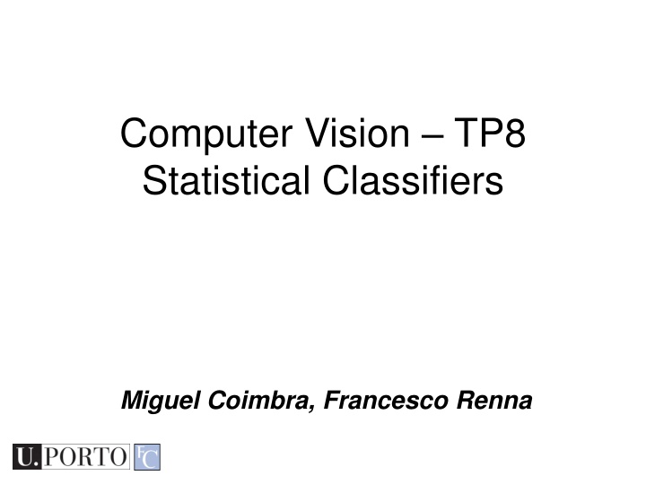 computer vision tp8 statistical classifiers