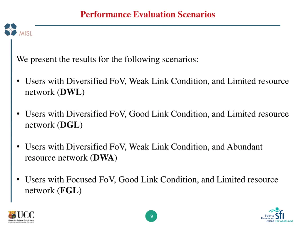 performance evaluation scenarios