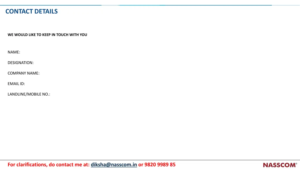 contact details