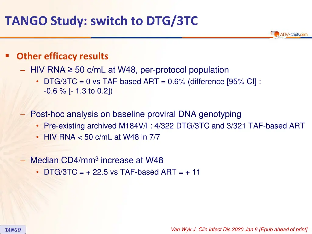 tango study switch to dtg 3tc 2