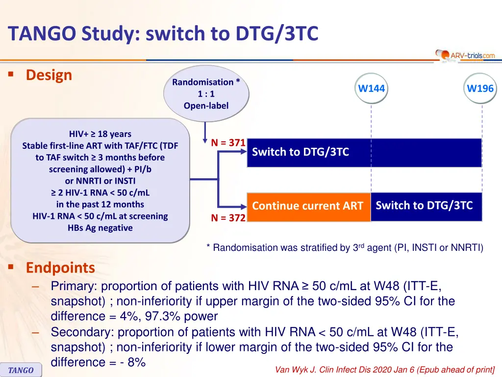 tango study switch to dtg 3tc