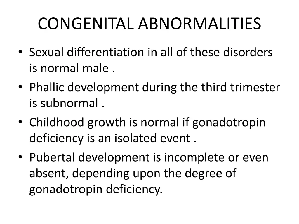 congenital abnormalities