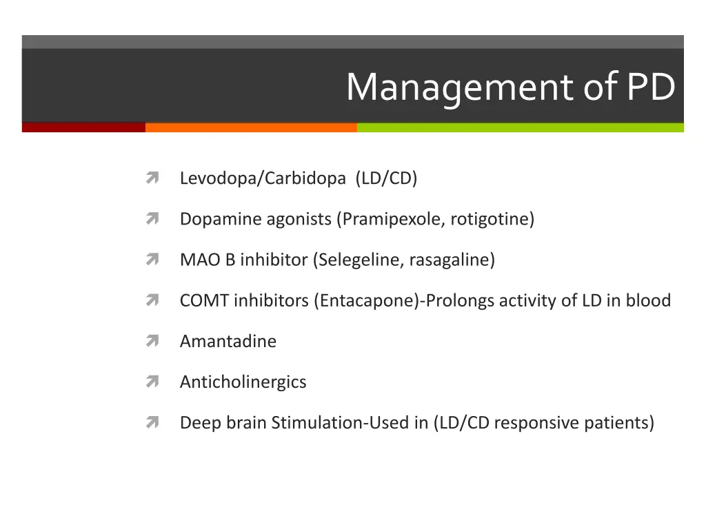 management of pd