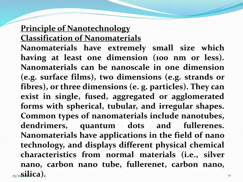 principleof nanotechnology classification