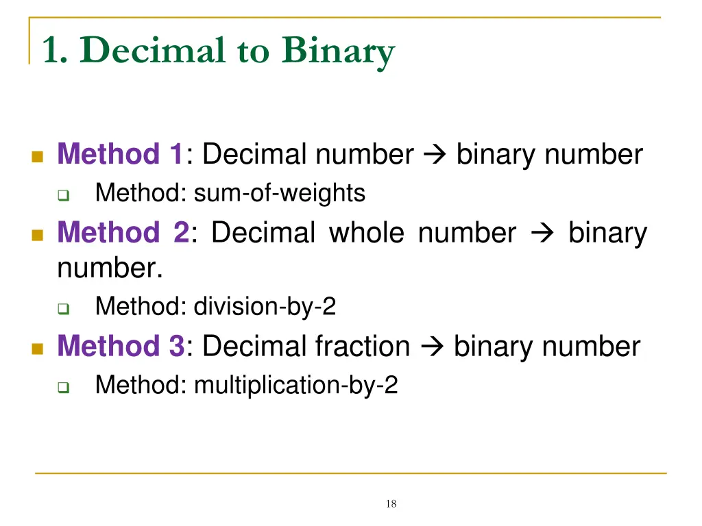 1 decimal to binary