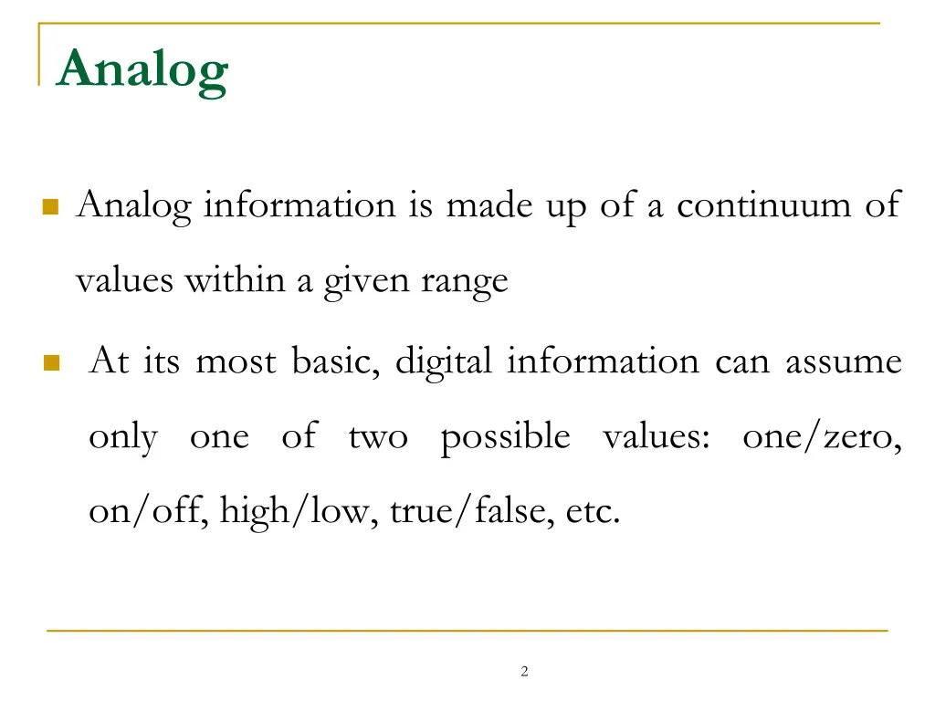 analog