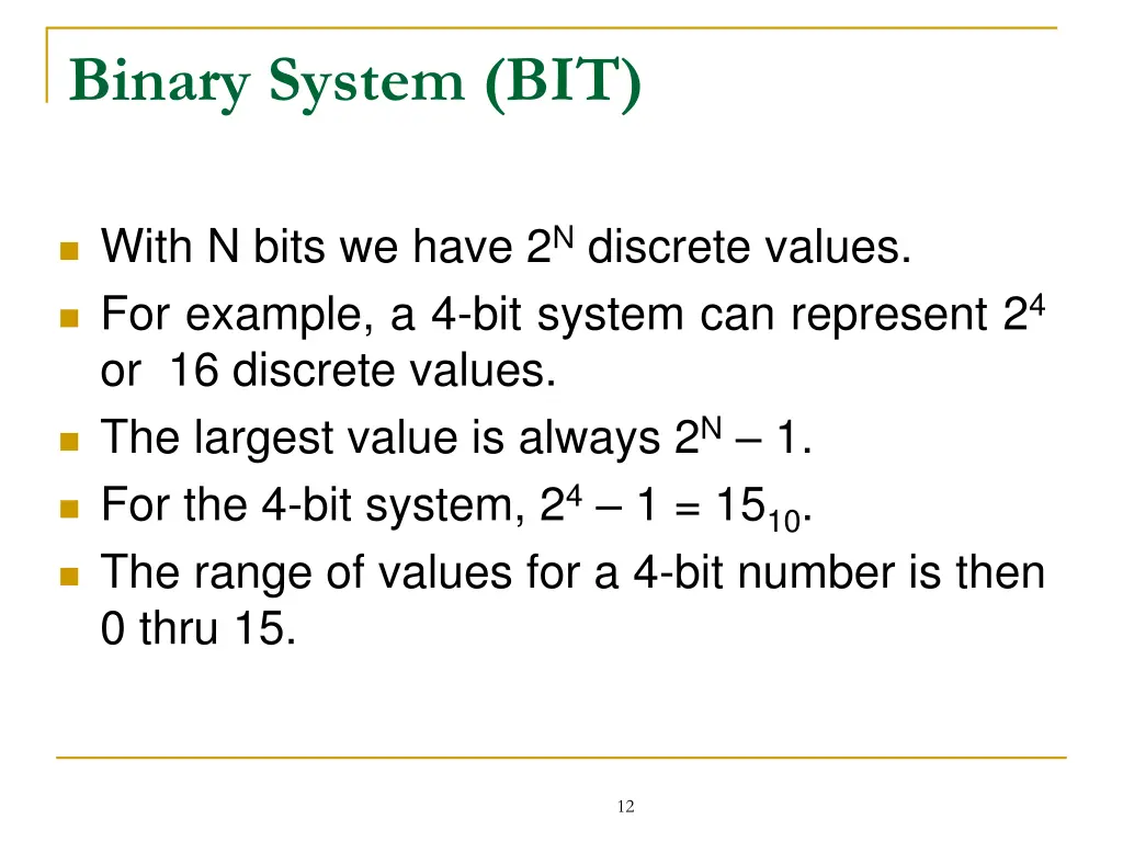 binary system bit 1