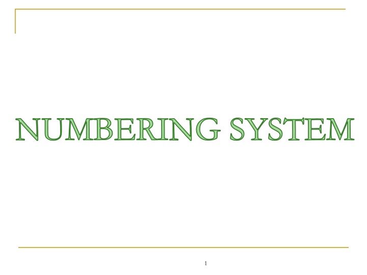 numbering system