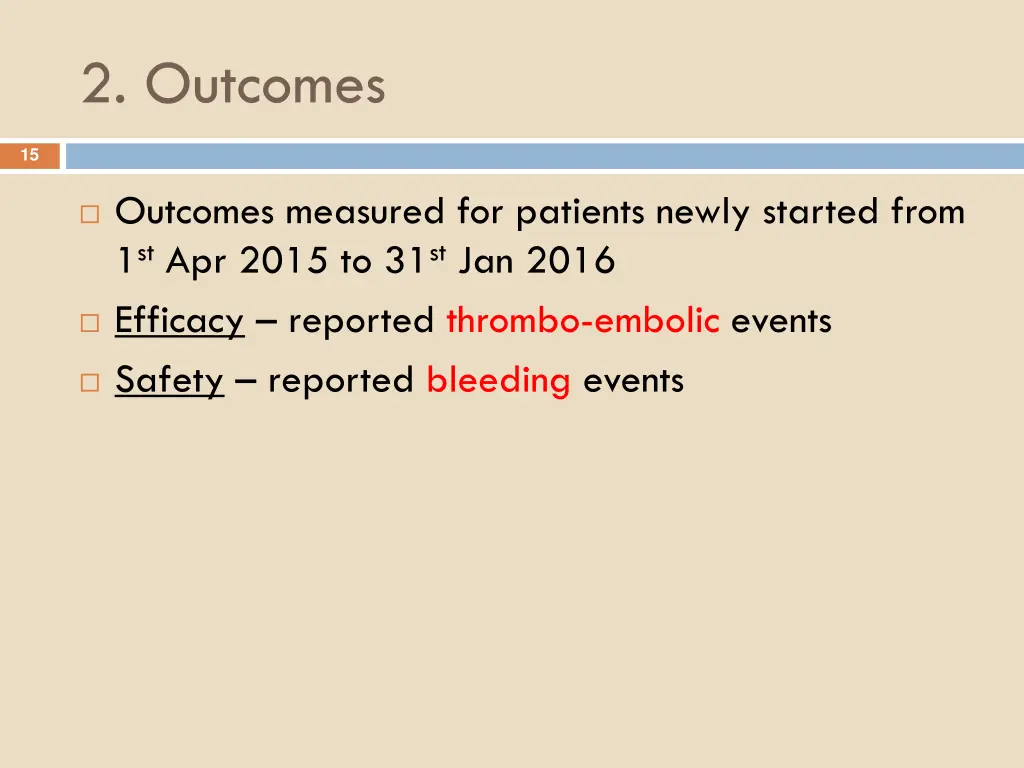 2 outcomes