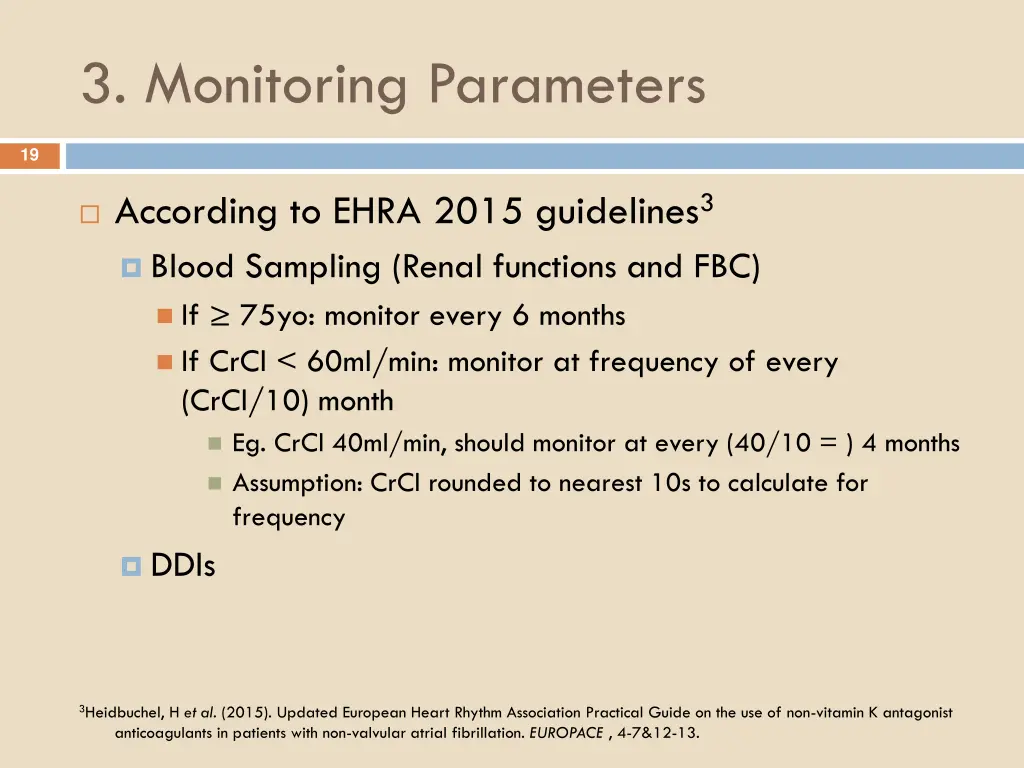 3 monitoring parameters