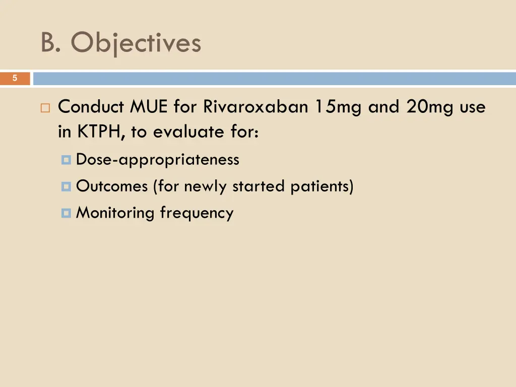 b objectives