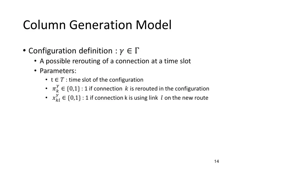column generation model