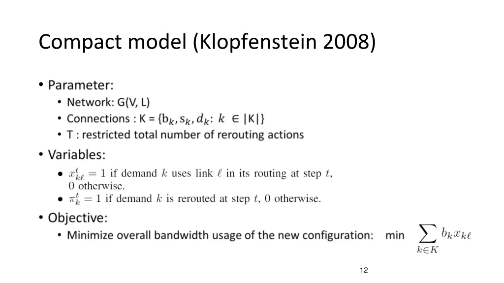 compact model klopfenstein 2008