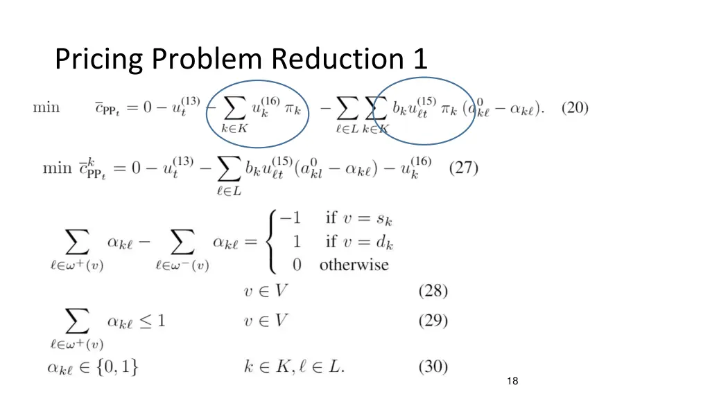 pricing problem reduction 1
