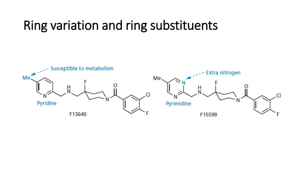 ring variation and ring substituents ring 1