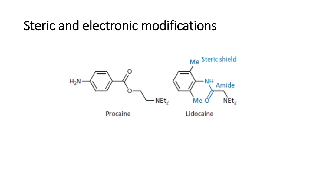 steric and electronic modifications steric 1