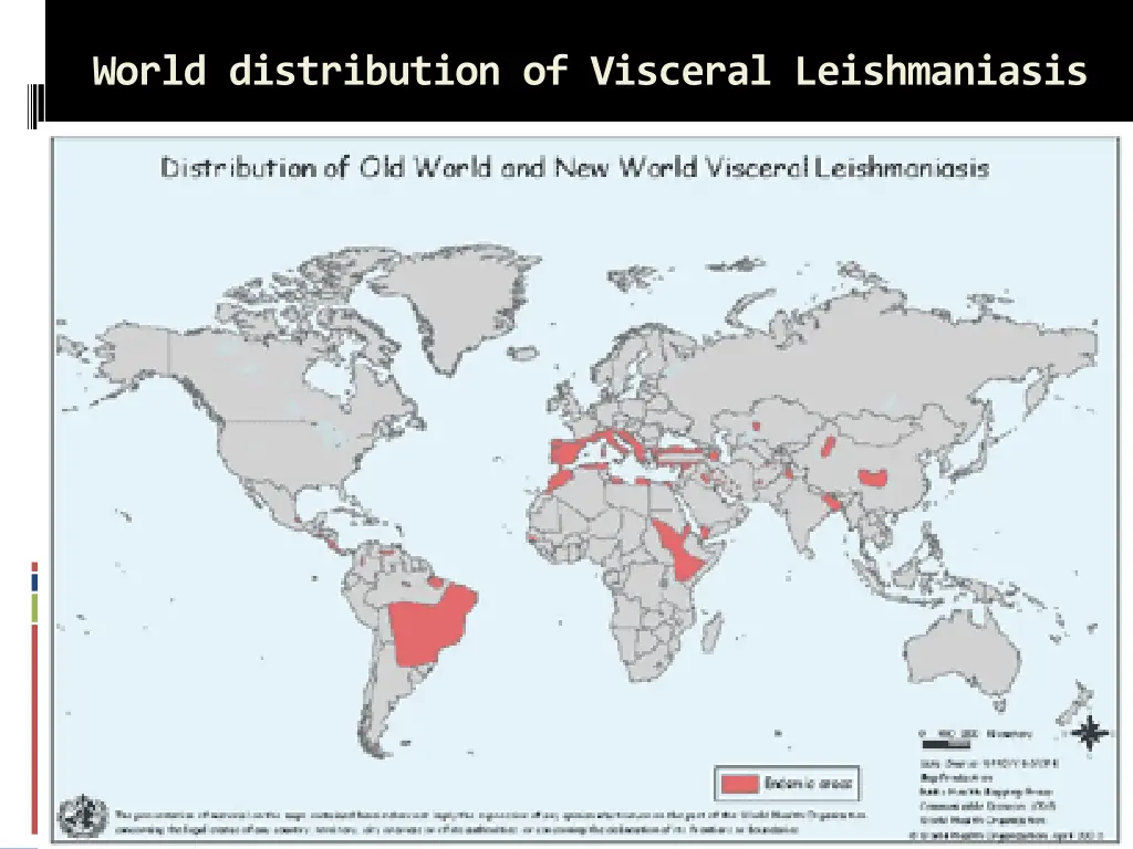 world distribution of visceral leishmaniasis