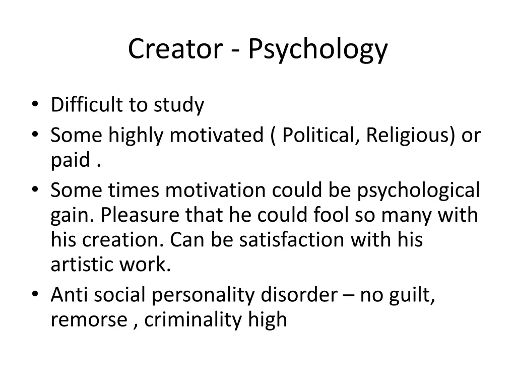 creator psychology