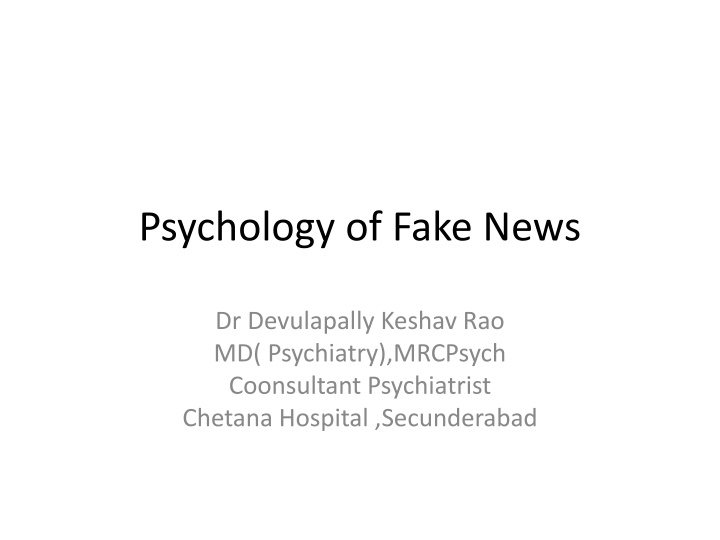 psychology of fake news