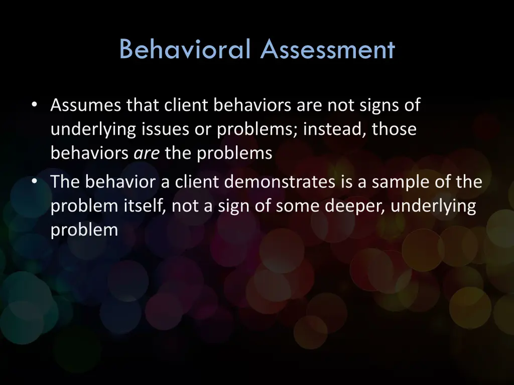 behavioral assessment