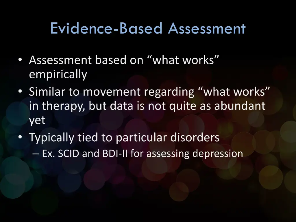 evidence based assessment