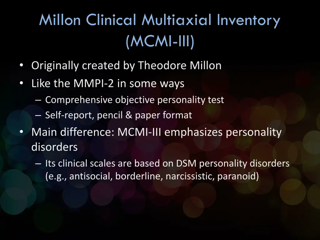 millon clinical multiaxial inventory mcmi iii