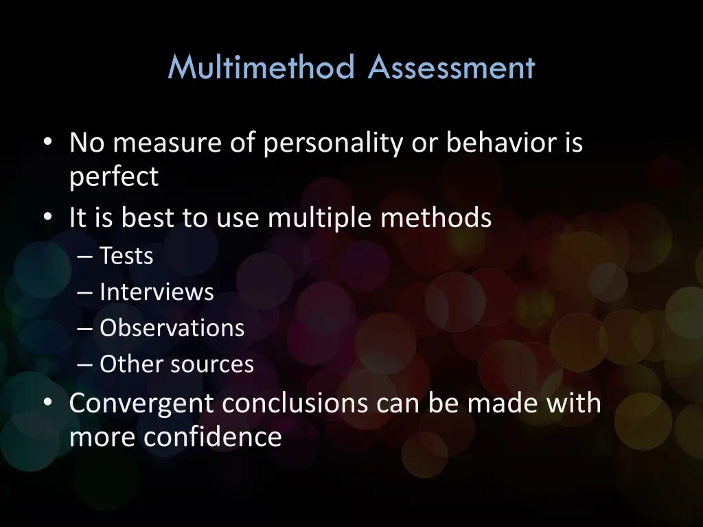 multimethod assessment