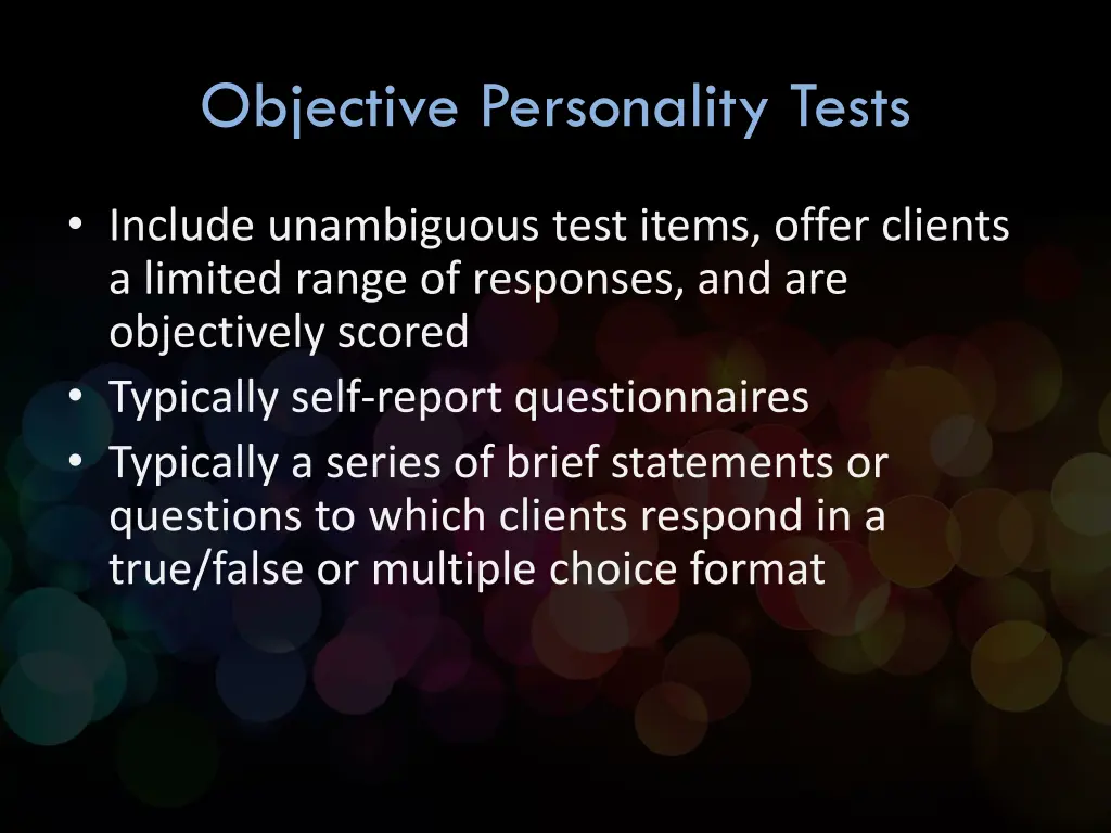 objective personality tests