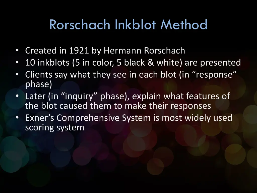 rorschach inkblot method