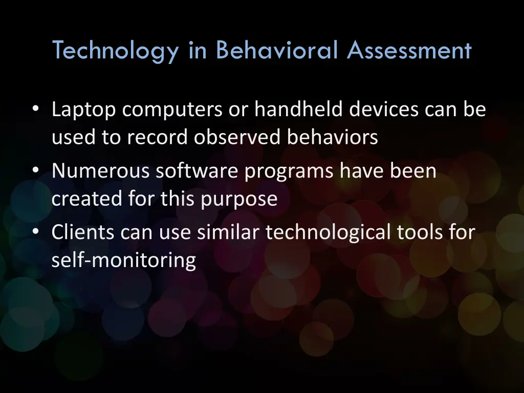 technology in behavioral assessment