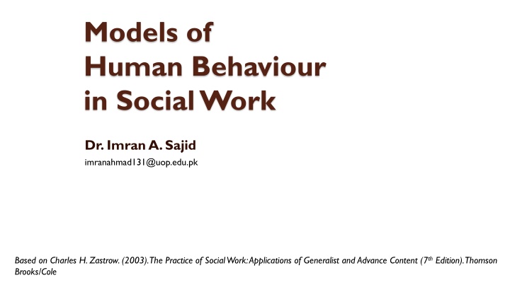 models of human behaviour in social work