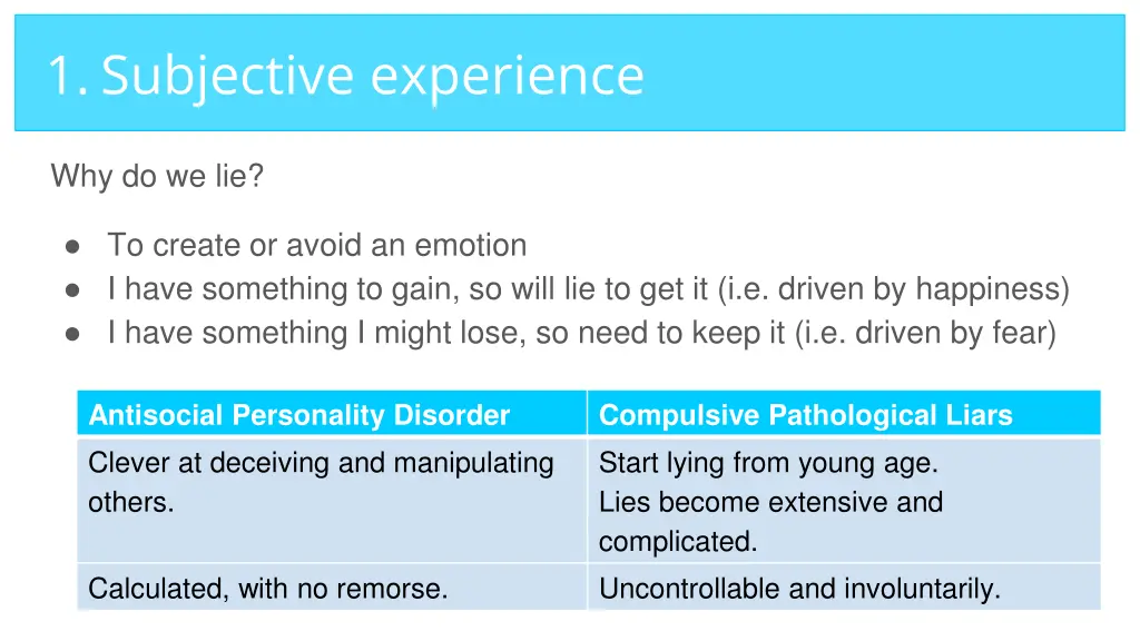 1 subjective experience