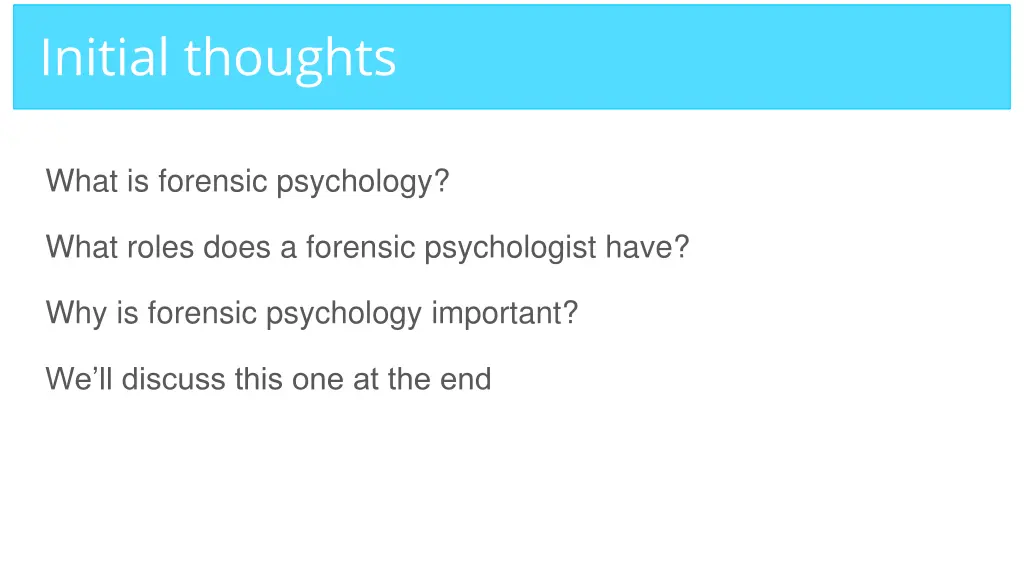 initial thoughts