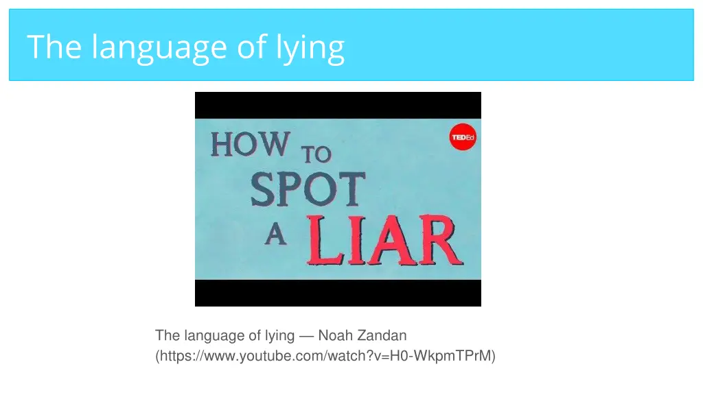 the language of lying
