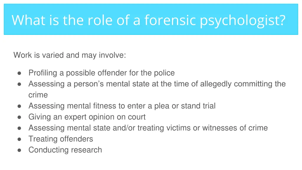 what is the role of a forensic psychologist 1