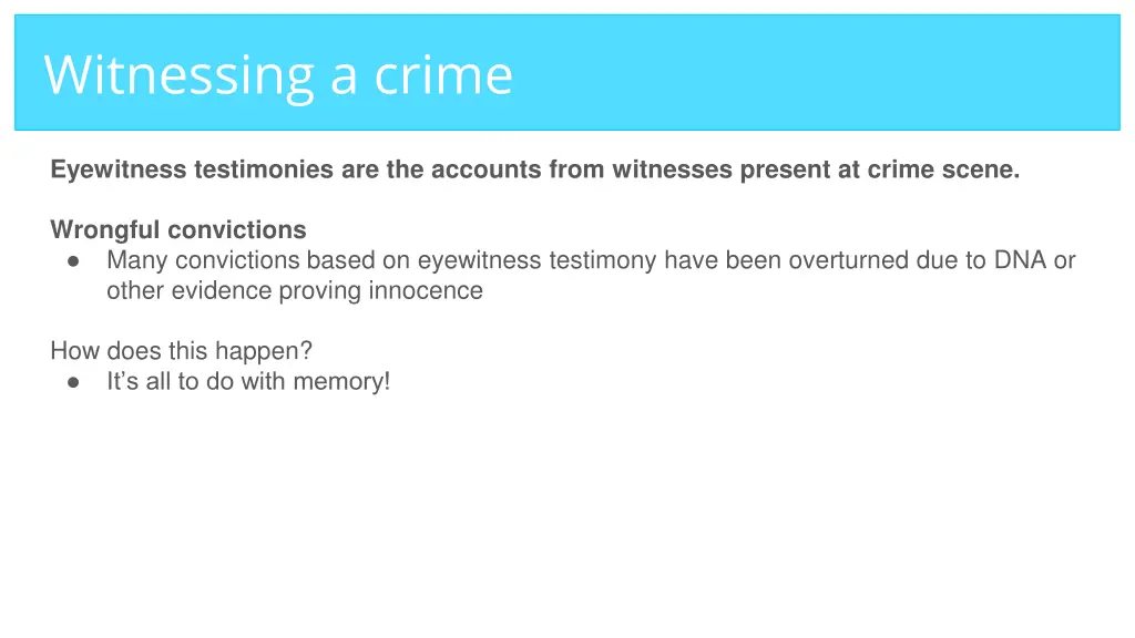 witnessing a crime