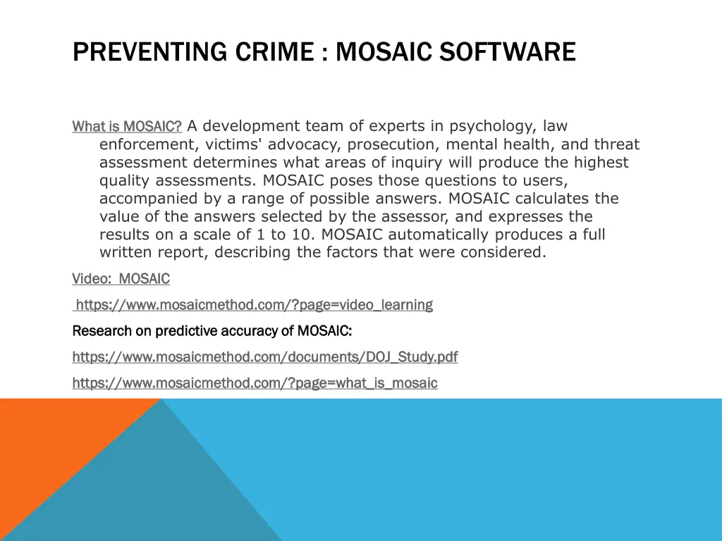 preventing crime mosaic software