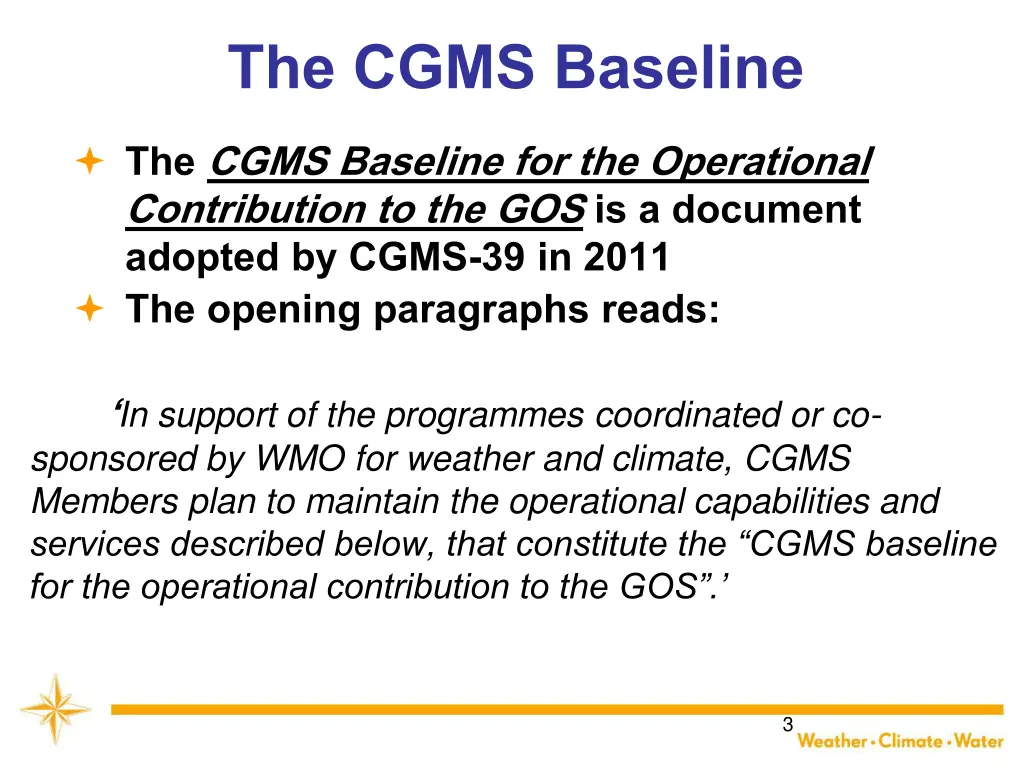 the cgms baseline