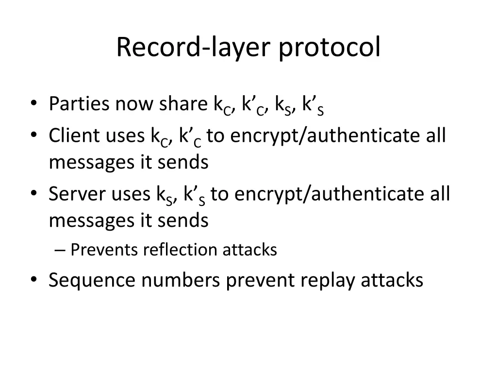 record layer protocol