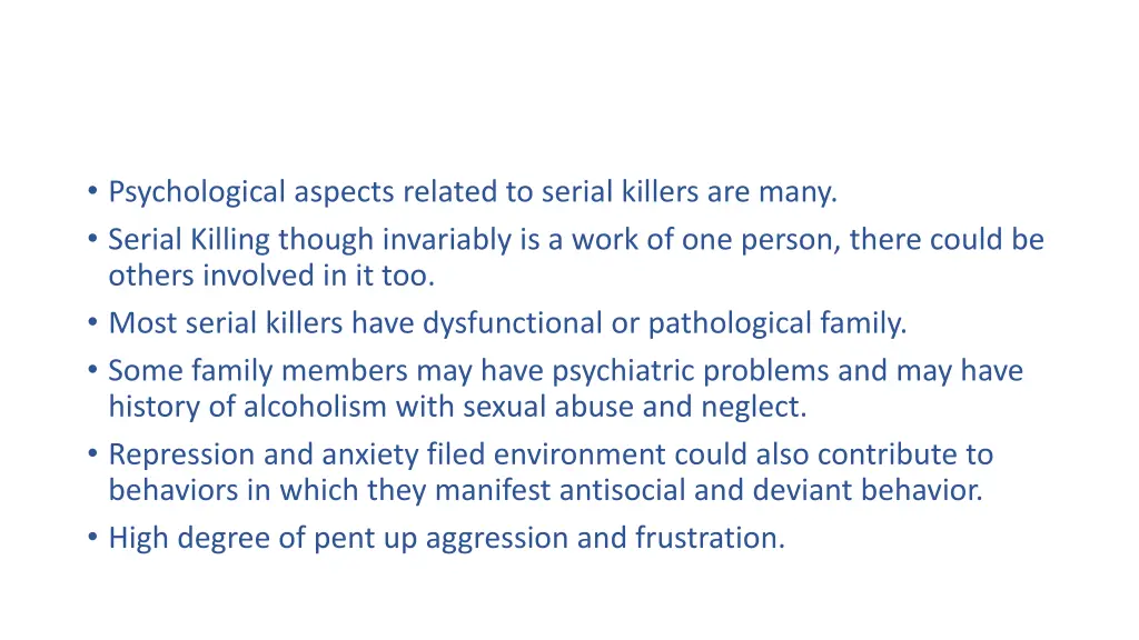 psychological aspects related to serial killers