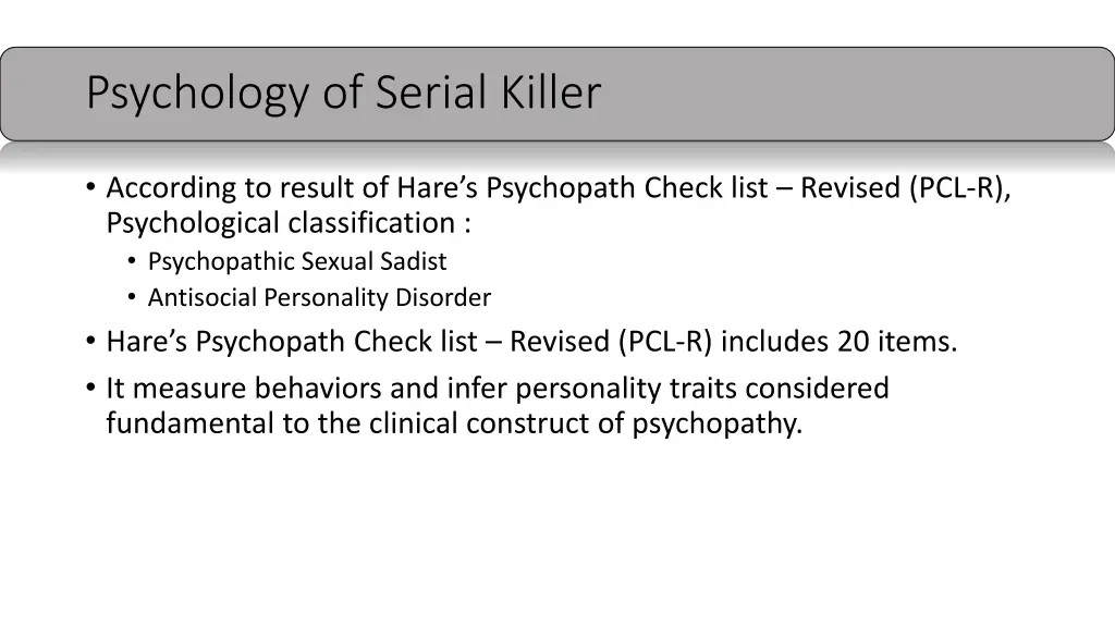 psychology of serial killer