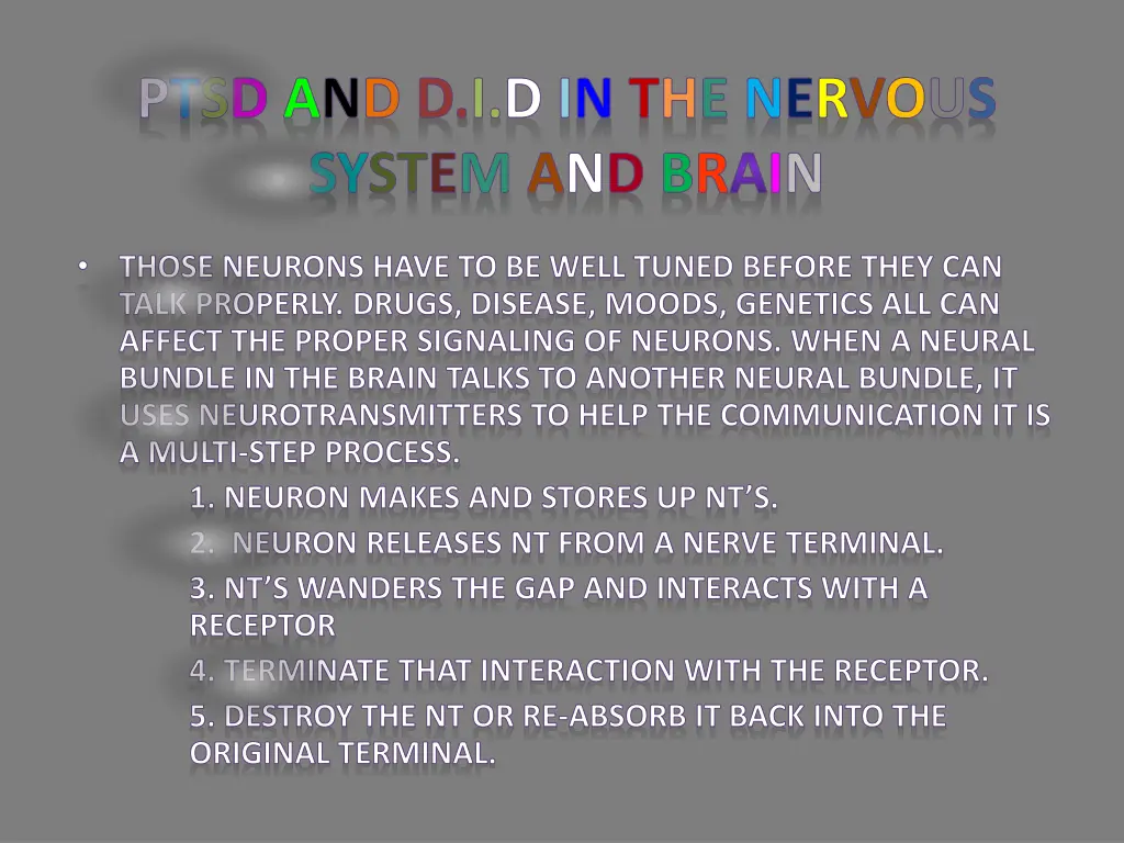 ptsd and d i d in the nervous system and brain